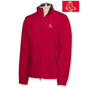 Boston Red Sox Womens Windtec Full Zip Jacket by Cutter & Buck   Red 