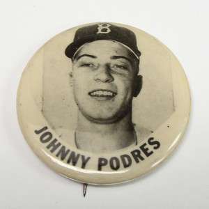 Johnny Podres Brooklyn Dodgers Stadium Pin, 1950s. Ebbets Field  