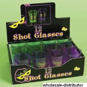  12 MARDI GRAS Party shot glasses