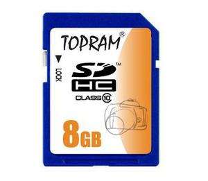 TOPRAM 8GB 8G SD SDHC ultra fast Card C10 Class 10 Memory Card  
