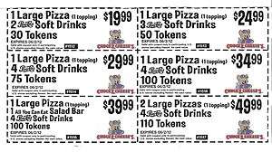   Cheeses Coupons Exp. 6/2/12 Pizzas Tokens Drinks & FUN for Kids