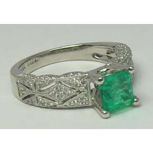   50tcw Outrageous Colombian Emerald & Diamond Edwardian Inspired Ring