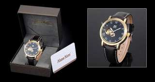 AK Homme Elegant Black Auto Mechanical Gents Wrist Watch + Gift Box 