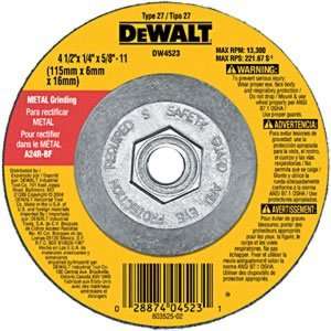 DeWalt 4 1/2 x 1/4 x 5/8 11 High Performance Metal Grinding Wheel