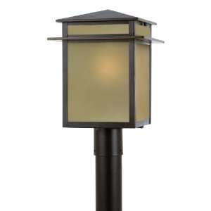 Quoizel NI9011IB Nichols 16 Inch Large Post Lantern with Etched Amber 