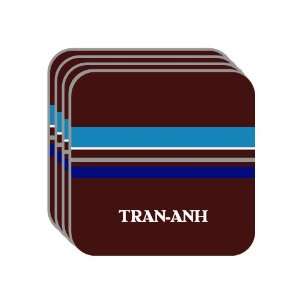 Personal Name Gift   TRAN ANH Set of 4 Mini Mousepad Coasters (blue 