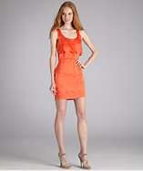 Ali Ro lobster red sleeveless scalloped dress style# 318602801