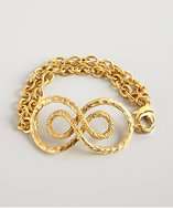 Ben Amun gold hammered infinity charm chain bracelet style# 319430901