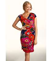 Maggy London   Floral Draped Neck Dress