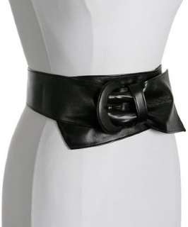 Beltworks black leather wide sash belt  