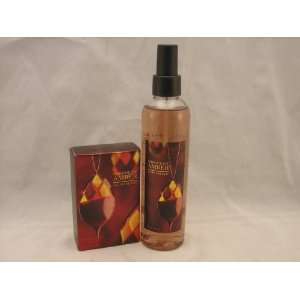 Bath and Body Works Pleasures CHOCOLATE AMBER Gift Set including Body 