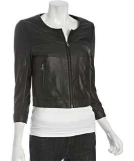 Joie caviar lambskin Silvia cropped motorcycle jacket   up 