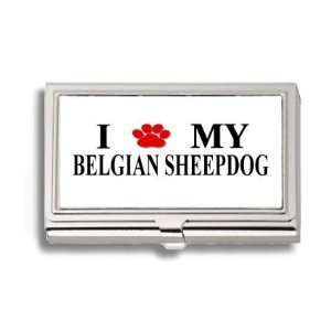  Belgian Sheepdog Paw Love My Dog Business Card Holder 