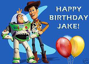 BUZZ LIGHTYEAR WOODY Edible Image CAKE Topper Toy Story  
