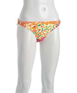 Shoshanna orange floral ring detail bikini bottom   
