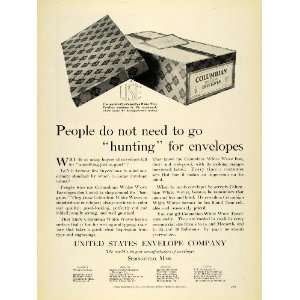   Co Columbian White Wovex Envelopes Bordered Label   Original Print Ad