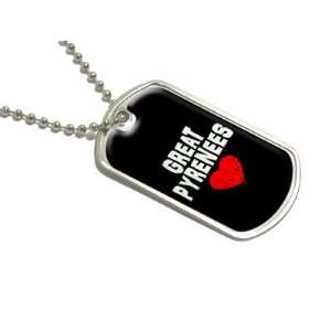  Great Pyrenees Love   Black   Military Dog Tag Luggage 