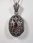 Vintage Sterling Necklace Silver Marcasite Stone CAR 80