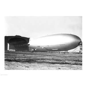  USA, New Jersey, Hindenberg, Airship on a landscape Poster 