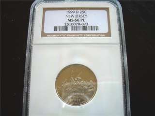 1999 D NEW JERSEY NGC MS66PL STATE QUARTER☆★PROOFLIKE  