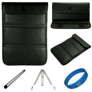  Leather Wrapper Sleeve Carrying Case with Integrated Fold to Stand 