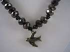 FOSSIL BRAND AUTHENTIC JEWELRY BROWN CRYSTAL BIRD NECKLACE, NWT  