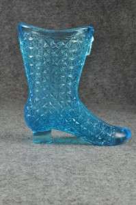 Fenton Blue Glass Boot  