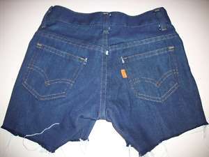 Vintage Boys Orange Tab Levis Cut Off Shorts Blue  