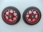 Pair of Black on Red Metal Core Scooter Wheels [2]   w/ABEC 11 