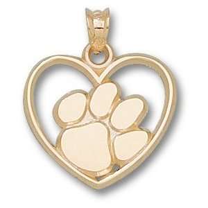    Clemson Tigers Logo Heart Pendant 14K Gold Jewelry Jewelry