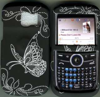   Link P7040 AT&T hard cover case rubberized touch case white butterfly