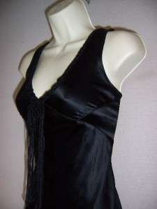 BCBG MAX STUDIO MSSP Black VNeck Silk Evening Gown Long Dress XS 0 2 