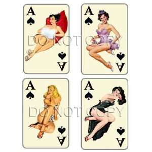  Vintage Ace of Spades pinup playing cards decals #208 