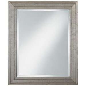    Antiqued Silver Wood Frame 34 High Wall Mirror