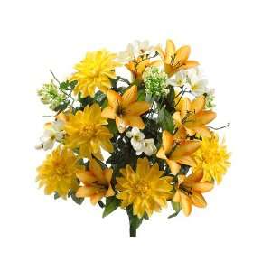  Faux 25 Dahlia/Freesia/Easter Lily/Berry Bush x24 Yellow 