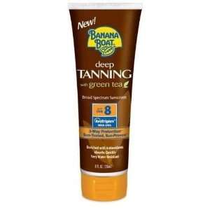 Banana Boat Deep Tanning Lotion with Green Tea Spf 8, 8 ounces (Pack 