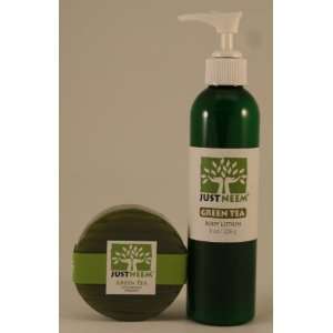   All Natural Neem Soap and Lotion   120g bar and 8oz lotion   Green Tea