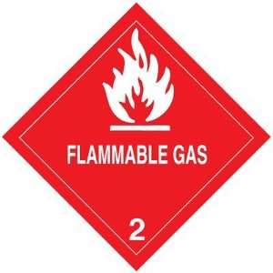  4 x 4 D.O.T. Labels   Flammable Gas