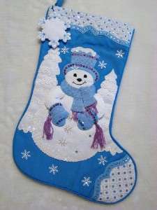    HAND~CRAFTED 21 BUCILLA FELT CHRISTMAS STOCKING~COMPLETED  