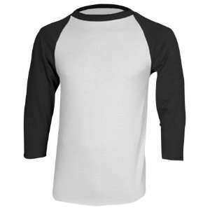 Champro Youth Cotton 3/4 Sleeve Custom Baseball Jerseys WHITE W/BLACK 