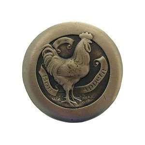  Rooster Cabinet Knob, Antique Brass