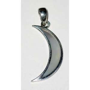    Sterling Silver Mother of Pearl Crescent Moon 
