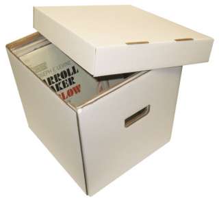 BCW 33RPM BOX 12 Vinyl Record 65 Count White LP Storage Box 