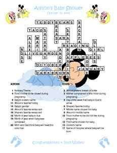 Mickey & Minnie Custom Crossword Baby Shower Puzzles  