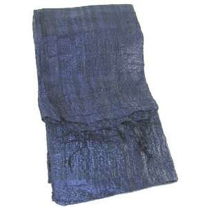 Navy Blue Thai Silk Scarf 