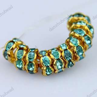   VARIOUS COLORS CRYSTAL GOLD SPACER LOOSE BEADS JEWELRY FINDINGS 3SIZES
