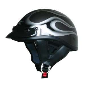  AFX FX 70 Beanie Flame Half Helmet Small  Silver 
