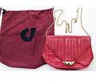   JOURDAN PARIS RED LEATHER SHOULDER GOLD CHAIN BAG MADE IN FRANCE