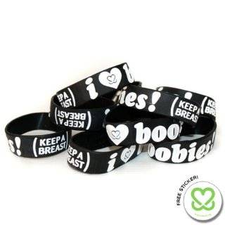 Keep A Breast 1 Inch I Love Boobies Bracelet Black/White by Keep A 