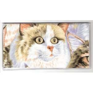 Checkbook Cover Savings Account Cover Made with Kitty Cat Large Faces 